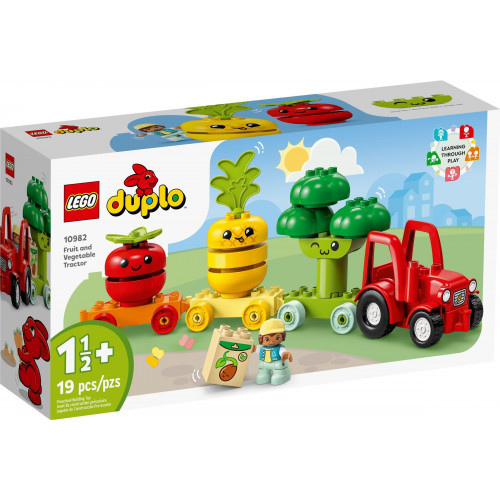 Traktor z warzywami i owocami