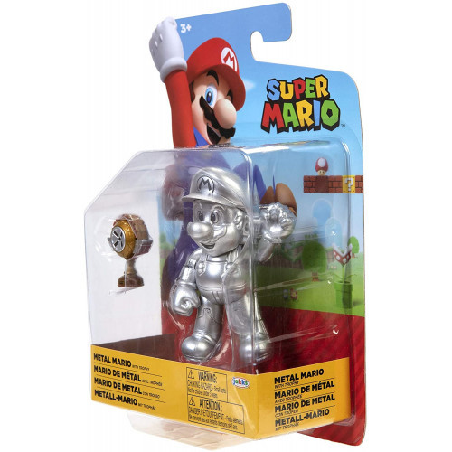 Figurka bohatera 10 cm - Srebrny Metal Mario